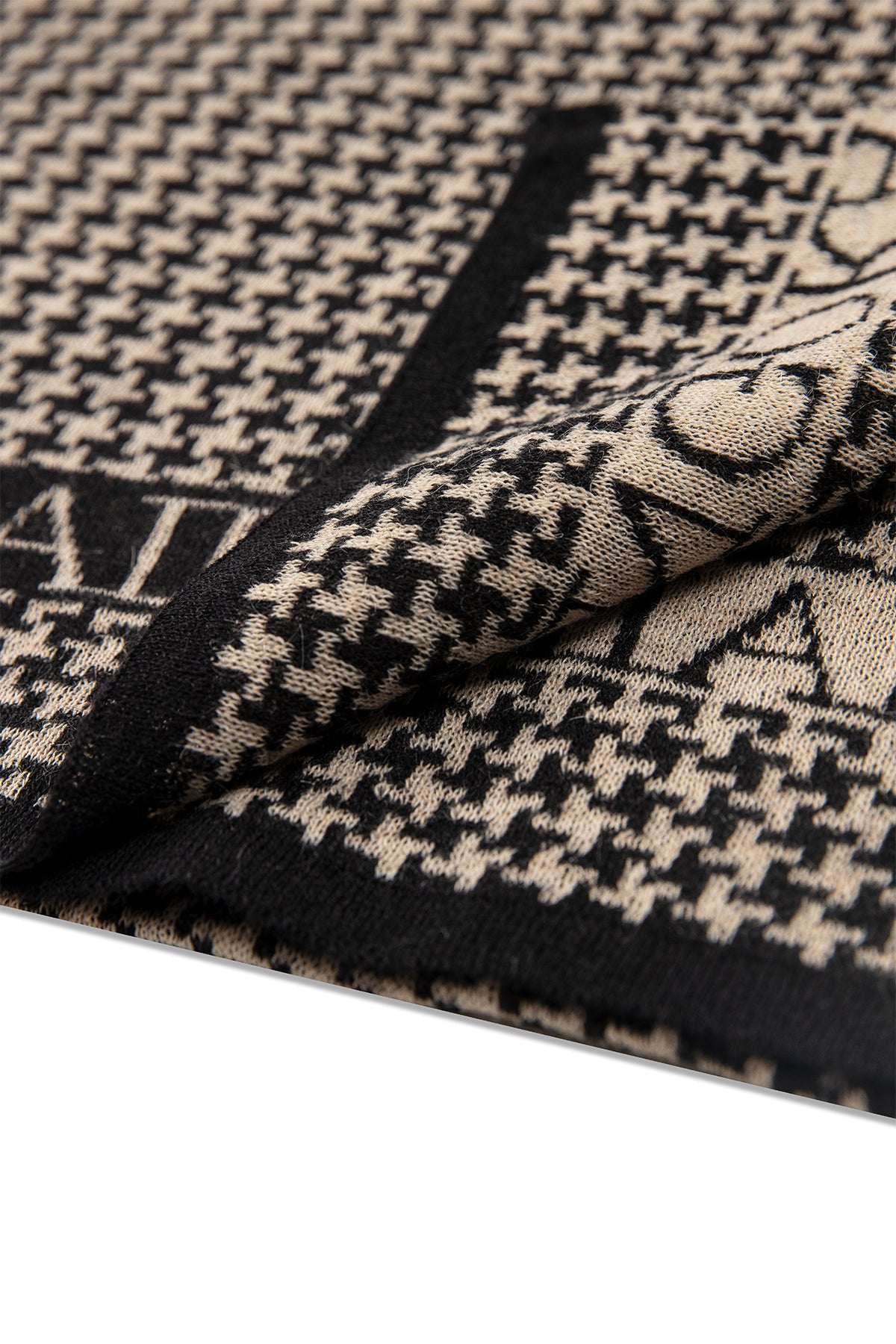 MEN GORDION SCARF BLACK-BEIGE