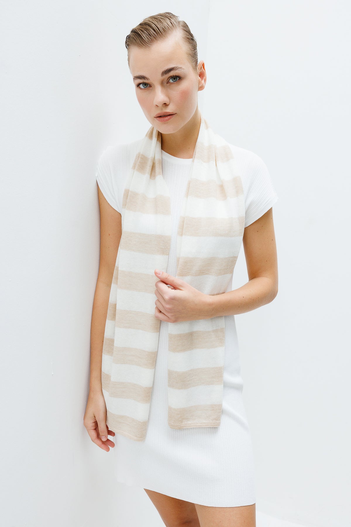 TROIA SCARF ECRU-BEIGE