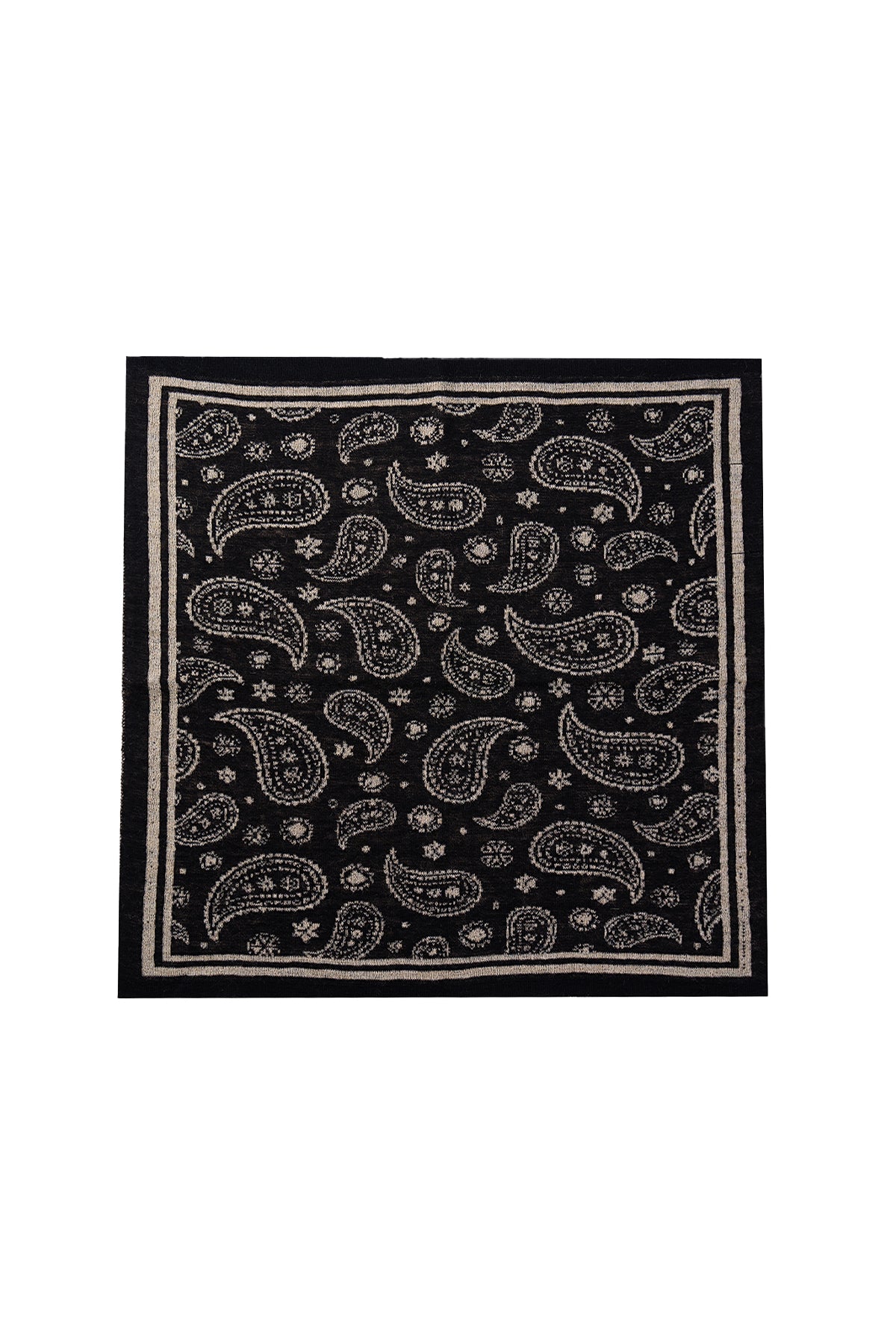 PATARA SQUARE FOULARD BLACK-BEIGE