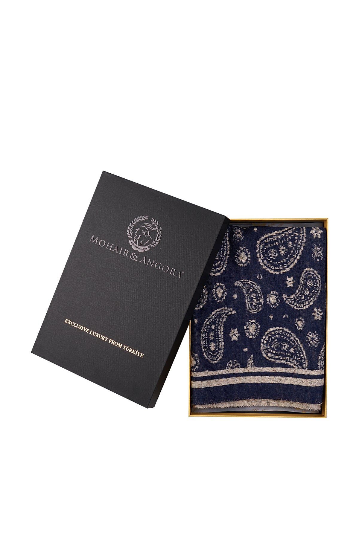 PATARA SQUARE FOULARD NAVY-BEIGE